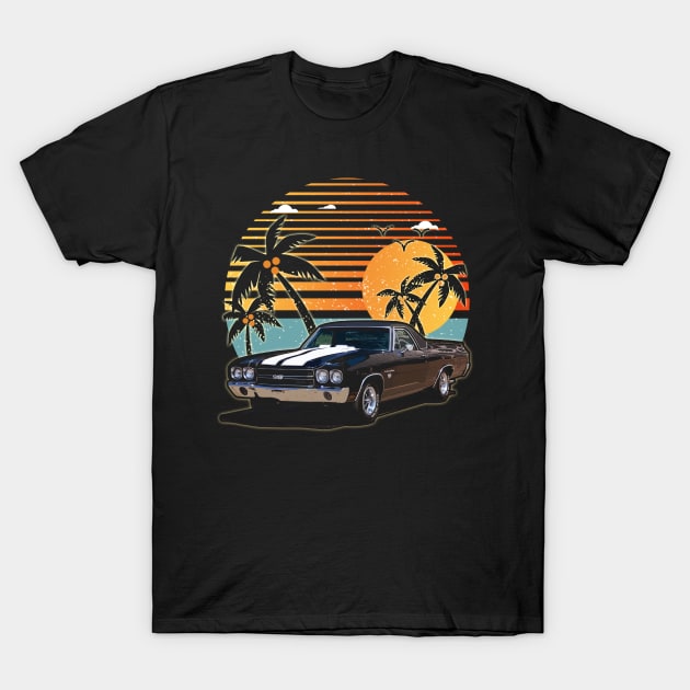 Chevrolet El Camino SS 1970 car sunset T-Shirt by JocelynnBaxter